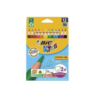 12 CRAYONS DE COULEURS BIC KIDS