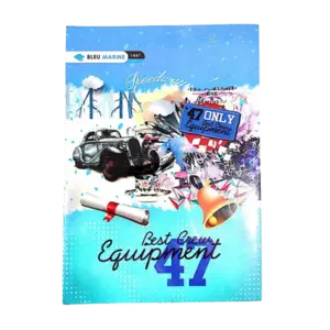 CAHIER 144 PAGES A4 5x5 BLEU MARINE